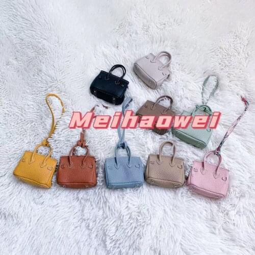 New Arrival Fashion Bag Charm Mini Bag Pedant First Cow Leather Handbag Ornament Keychains Handmade Charms Bags