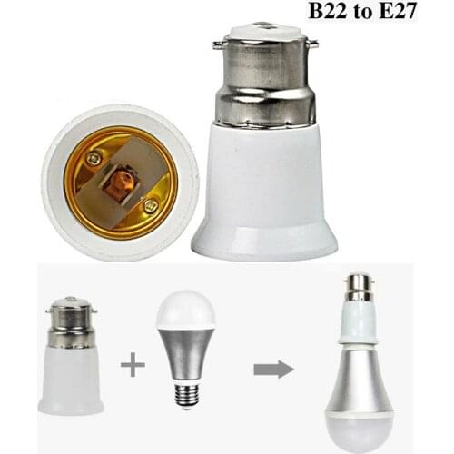 B22 Bayonet To E27 Screw Bulb Adapter Light Lamp Base Converter Adapter Quality Lighting Accessories Conversion Lamp Cap