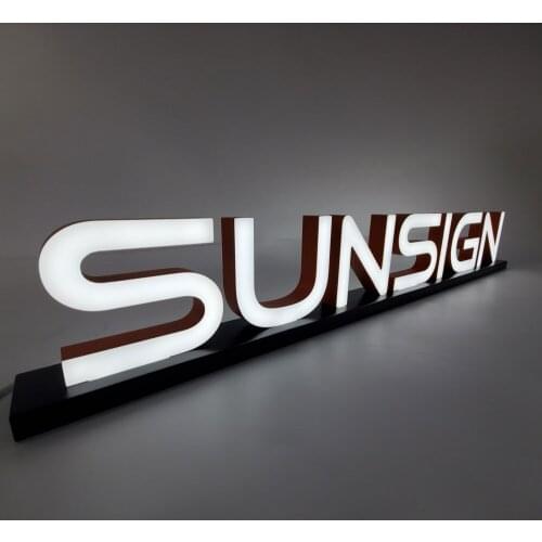 Popular Personalized 3D Standing Letter Desktop Led Sign LED Acrylic Sign Reception Wall Decoration PMMA Double-side Lighted