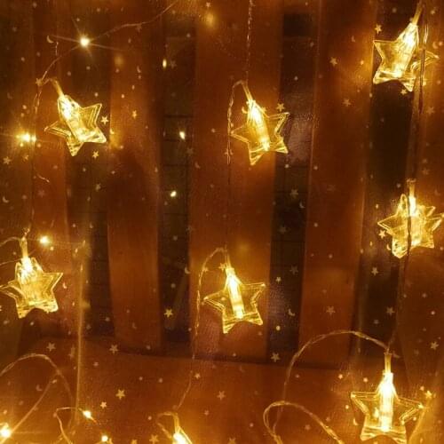 LED Star Photo Wall Folder Lamp Garland Fairy Lights String Bedroom Home Wedding Anniversaries Birthday Party Decoration