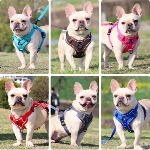 Pet Reflective Nylon Dog Harness No Pull Adjustable Medium Large Naughty Dog Vest Safety Vehicular Lead Walking Running