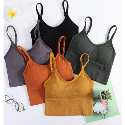 Tops Women Sexy Lingerie Sleeveless Padded Camisole Women Tank Crop Top Seamless Underwear Crop Top Female U Back Short