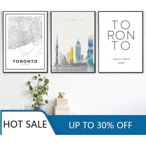 Toronto Ontario Map Print Travel Wall Art Canvas Painting Posters Canada City Coordinates Typography Modern Home Decoration