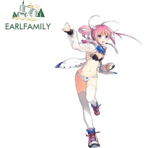 EARLFAMILY 13cm x 8.7cm for Anime Long Hair Girl Car Stickers Cartoon Vinyl Decal Car Assessoires Skateboard Waterproof
