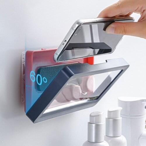 Liner Tablet Or Phone Holder Waterproof Case Box Wall Mounted All Covered Mobile Phone Shelves Self-Adhesive Shower Accessories