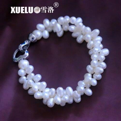 XUELUO Fashion Pearl Jewelry Genuine Natural Cultured Fresh Water Pearl Bracelet for lady