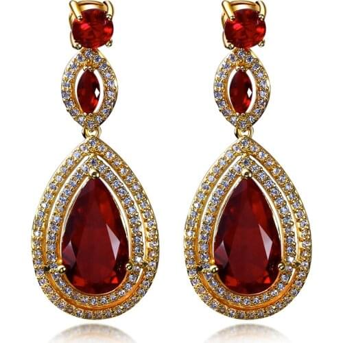 New look Trendy Drop Earrings Setting with Cubic Zirconia Earrings For Women Free Allergy vintage jewelry