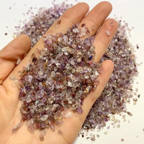 100g 3-5mm Beautiful Natural Amethyst Purple Yellow Tumbled Crystals Gravel Natural Stones And Minerals Drop Shipping C801