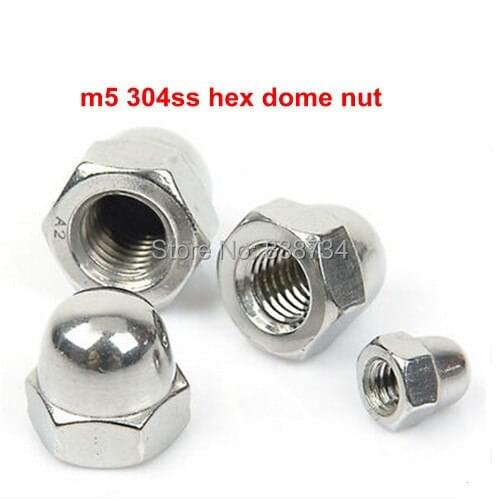 1000pcs 304ss/ stainless steel / a2-70 m5 hex dome nut