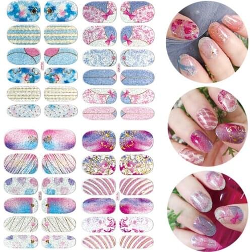2 Sheets 3D Gradient Nail Art Water Decals Transfer Stickers Manicure Decoration Tips Stamp DIY Salon