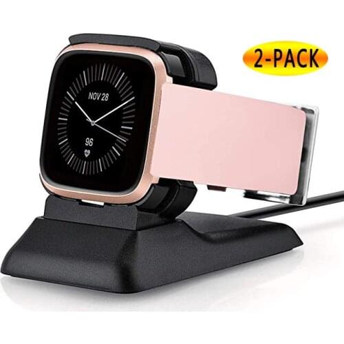 2-Pack for Fitbit Versa 2 Charger,Cable&Charging Dock Charging Station Household and Vehicle Charging Cables for Fitbit Versa 2