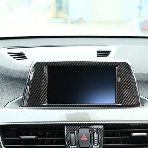 Car Center Console GPS Navigation Screen Frame Decoration Cover Trim For BMW X1 F48 2016-18 ABS Interior Modified Accessories