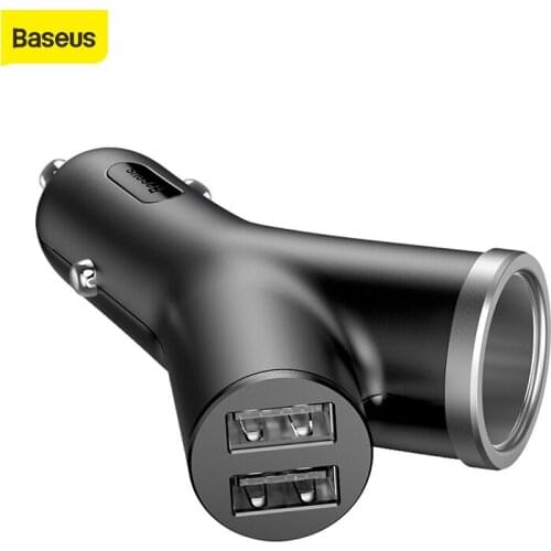 Baseus 40W Car Charger for Universal Mobile Phone Dual USB Car Cigarette Lighter Slot for Tablet GPS 3 Devices Car Phone Charger