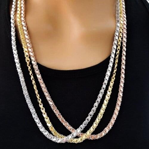 60 cm Barley Sequin Chain Gold Silver Rosegold Color Necklace Chain