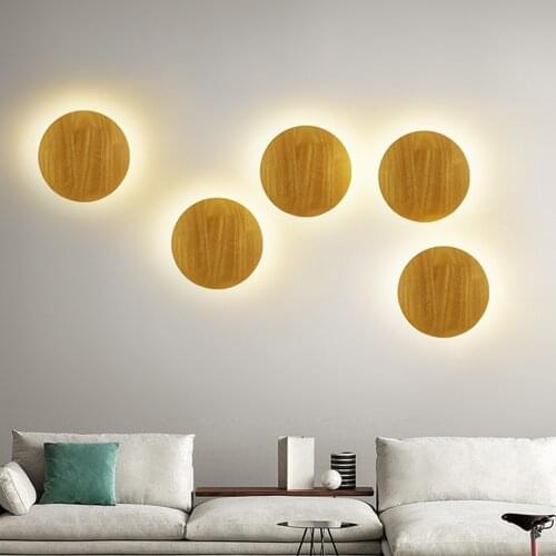 Retro Wooden Wall Lamp Teen Room Wall Decor Lights Interior Lighting For Aisle Living Room Bedroom Nordic Style Wall Sconces