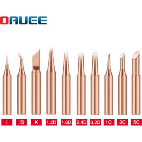 10/5PCS 900M-T-K Soldering Iron Tip Set Copper Lead-free Electric Solder Iron Welding Head Station Repair Welding Tips Tools Kit