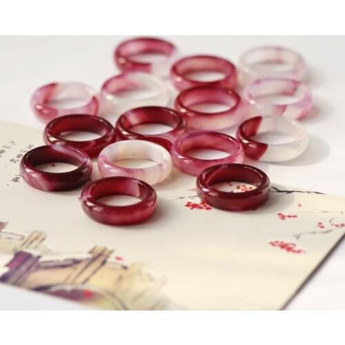 Fashion Simple Natural stone joint rings unisex vintage jade agate rings women fashion couple jewelry holiday gift crafts party