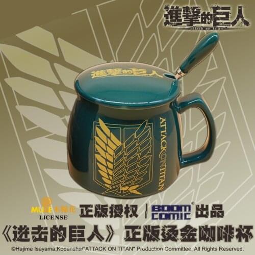 Anime Attack on Titan Jiyuu no Tsubasa Mug Cup Gold Stamping Ceramic Water Cup Anime Fashion Cosplay Birthday Gift