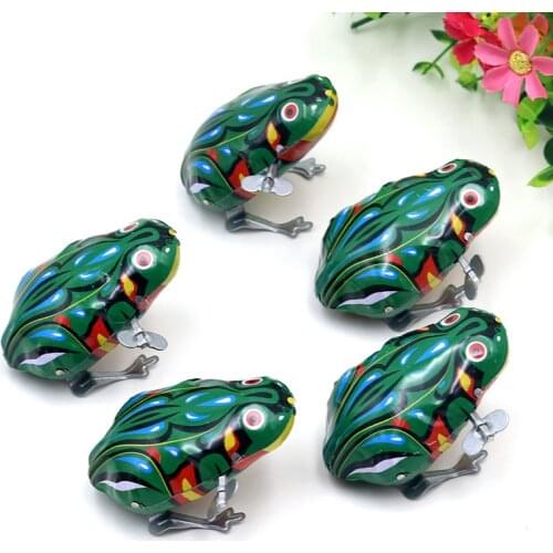 HOT SALE Kids Classic Tin Wind Up Clockwork Toys Jumping Frog Vintage Toy New Action Figures Education Toys gift For Children