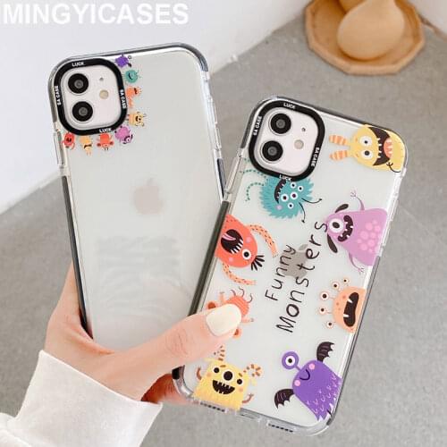 Cute Cartoon Pattern Phone Cases for Iphone 12 Pro Max Mini Xr Xs 11 Pro Max 7 8 Plus X Clear Soft TPU Silicon Case Back Cover