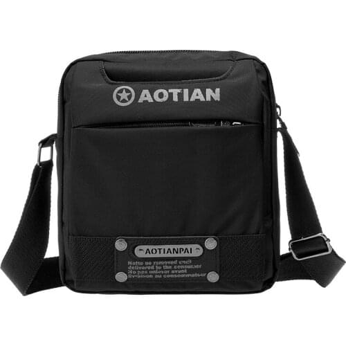 Weysfor Mens bags Men Shoulder Bags for 9.7'pad 9 Pocket Waterproof Casual Ccrossbody Bag Black Nylon Shoulder Messenger Bag