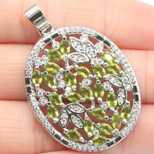 31x11mm Delicate Fine Cut Created Golden Citrine Paris Blue Topaz For Women Dating Fine Jewelry Silver Pendant