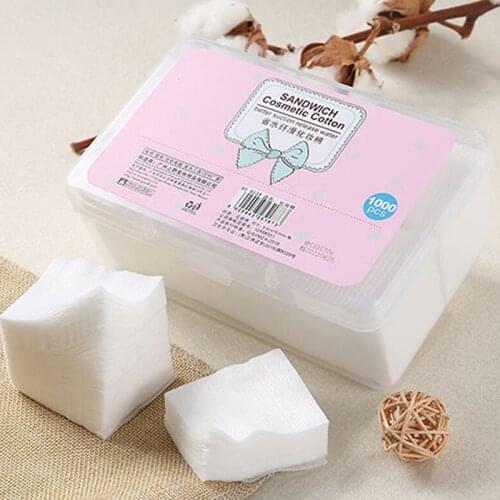 1000Pcs/Set Disposable Makeup Cotton Wipes Soft Makeup Remover Pads Ultrathin Facial Cleansing Paper Wipe Make Up Tools