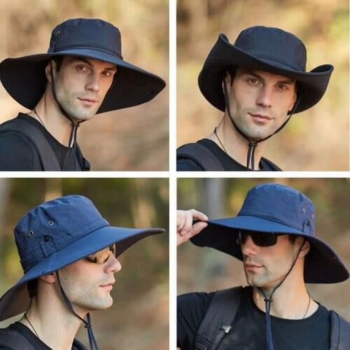 Waterproof Bucket Hat Summer Men Women Hat Outdoor UV Protection Wide Brim Panama Hunting Hiking Fishing Sun Hat