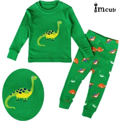 New Kids Boy Baby Girls Dinosaur Pajamas Set Outfit Nightwear Sleepwear Homewear