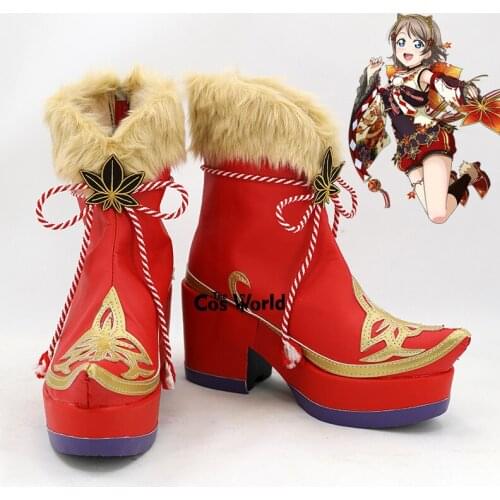 LoveLive!Sunshine!! Aqours Red Leaf Maple Awaken Takami Chika Sakurauchi Riko Watanabe You Anime Customize Cosplay Shoes Boots