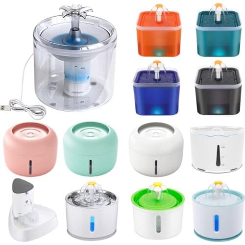 Dog Cat Water Fountain Pet Drinking Bowl USB Automatic Water Dispenser LED Quiet Mute Drinker Electric Auto Feeder for Cats Dog