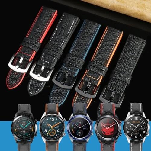 New 20mm 22mmNylon Silicone Bottom Watch Strap Men Waterproof Breathable Rubber Wrist Band Bracelet Accessories for huawei Mido