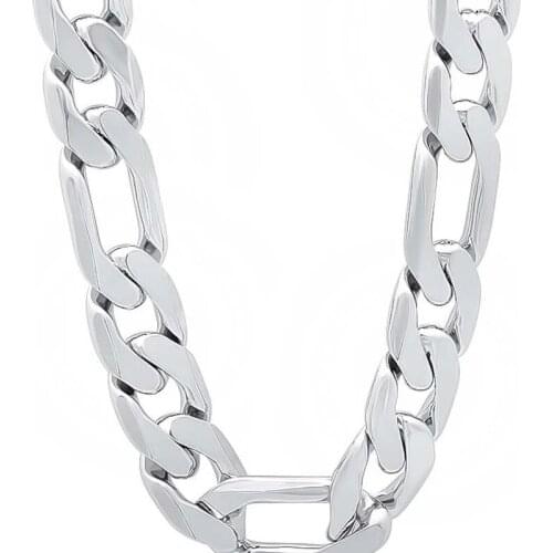 Silver Exquisite Noble Luxury Gorgeous Charm Fashion 12mm Mens Chain Mens Model Temperament Necklace Silver Jewelry