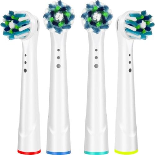 4Pcs Cross Replacement Toothbrush Heads for Oral B Electric Toothbrush Refill for Oral-B 7000/Pro 1000/9600/ 500/3000/8000