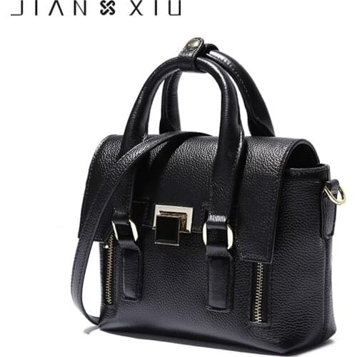 JIANXIU Brand Genuine Leather Handbag Women Luxury Handbag Women Bags Designer Lychee Texture Cowhide Material Shoulder Tote Bag