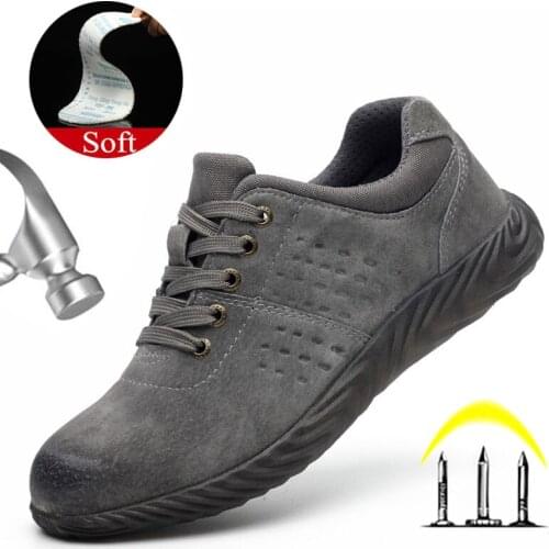 Yuxiang Winter Shoes Men Safety Shoes Anti Smashing Puncture-Proof Work Leather Boots Men Working Boots Lightweight Footwear