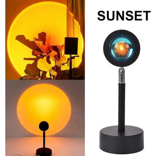 Sunset Projector Lamp Rainbow Atmosphere Led Night Light for Home Bedroom Coffe Shop Background Wall Decoration USB Table Lamp