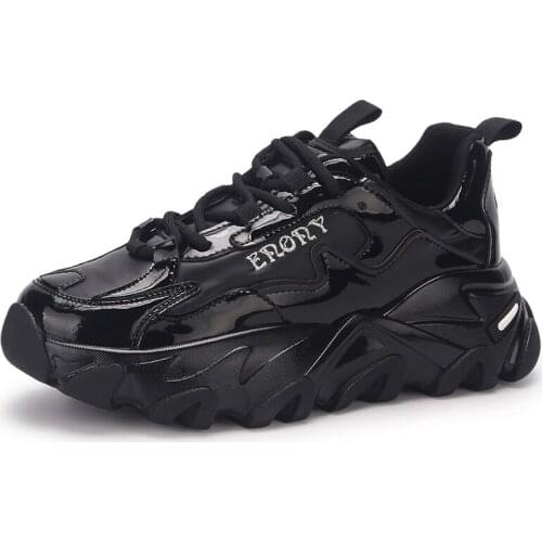 2021 Women Sneaker Spring Winter Fashion All-match Korean Leather Shoes Chunky Sneakers Thick Sole Sneaker Daddy Shoes