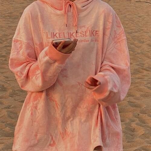 Women Embroidery Letter Print Sweatershirts Round Neck Oversize Sweatershirt Casual Tops Autumn Spring Purple Hoodies