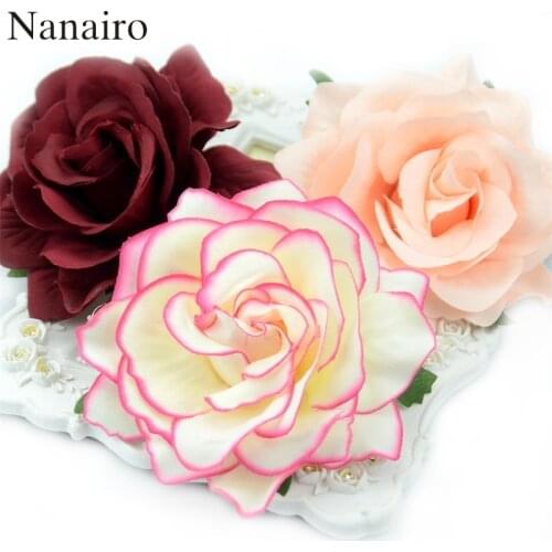 10pcs Large 10cm Artificial Rose Silk Flower Heads For Wedding Decoration DIY Scrapbooking Wreath Gift Box Craft Fake Flowers