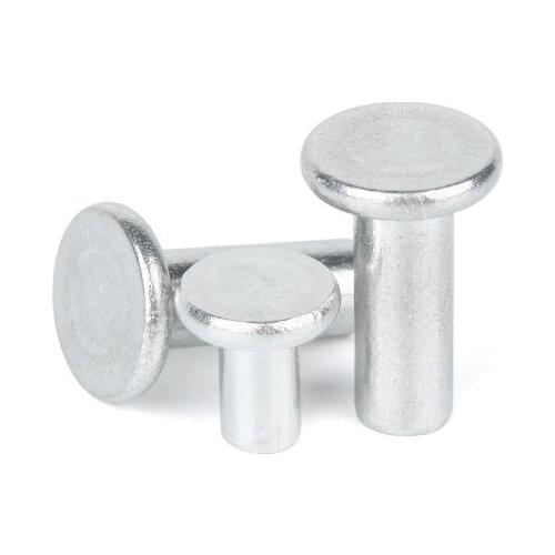 10pcs M8 flat head aluminum rivets solid rivet knock formula rivetings percussion riveting GB109 16mm-50mm length