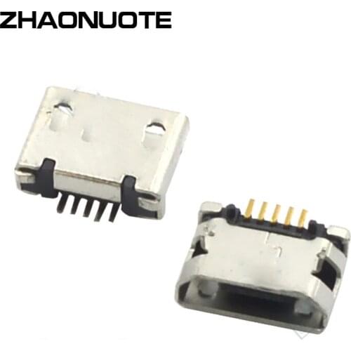 10pcs USB Plus Welded 5.9mm Mike 5PIN Socket Female Seat Straight Edge Long Pin Mike Socket Connector