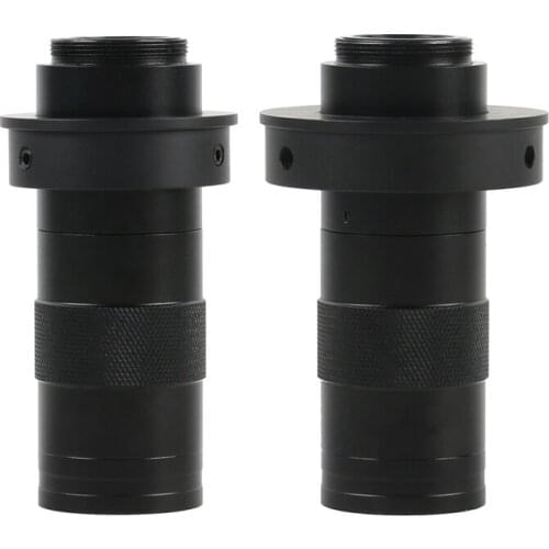 100X Upgrade 130X Adjustable Zoom C Mount Lens Industrial Monocular Video Microscope Camera Lens For 25mm HDMI USB VGA Camera