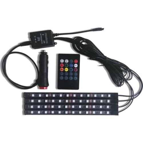 12SMD car decoration light car interior atmosphere light foot sole voice control atmosphere light LED foot socket light colorful