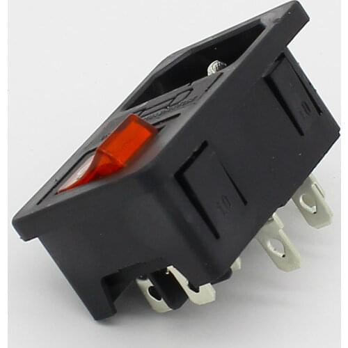 2pcs 10A fuse ! Red Rocker Switch Fused IEC 320 C14 Inlet Power Socket Fuse Switch Connector Plug Connector