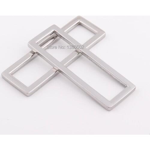 6pcs nickel color Rectangle ring metal buckle for garment belt Luggage bag accessories