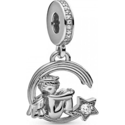 925 Steling silver Angel and Shooting Star Dangle Charms Fit Original Bracelet Necklace DIY Jewelry For Women