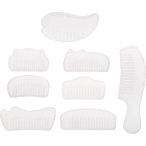 97QE 3D Transparent Silicone Comb Mold Epoxy Resin Molds For DIY Jewelry Making Tools