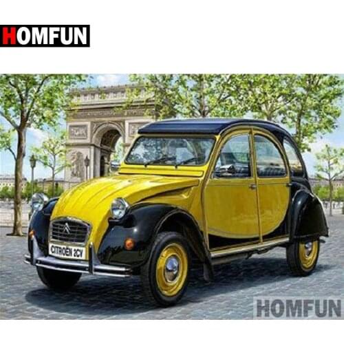 HOMFUN Full Square/Round Drill 5D DIY Diamond Painting "Car scenery" Embroidery Cross Stitch 5D Home Decor Gift A17829