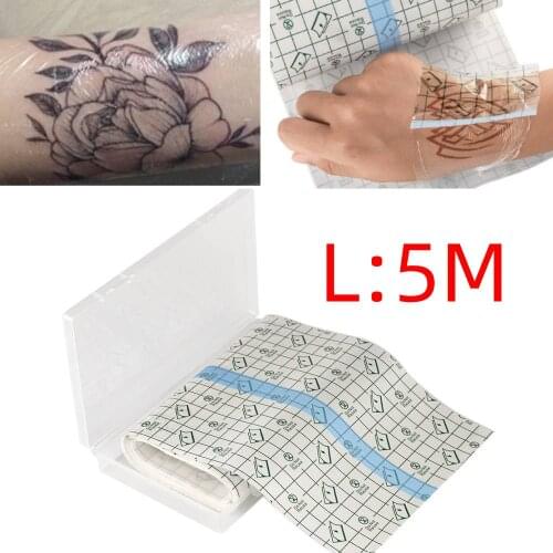 ATOMUS 5 Meter Tattoo Aftercare Waterproof Bandage Film Protective Clear Adhesive Antibacterial Bandages Tattoo Supplies w/ Box